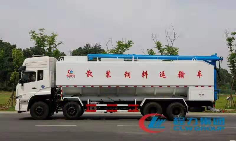 程力东风天龙前四后八散装饲料车 实拍图