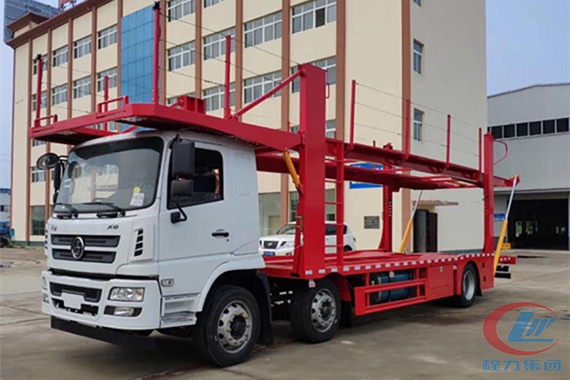 陕汽小三轴中置轴轿运车 实拍图